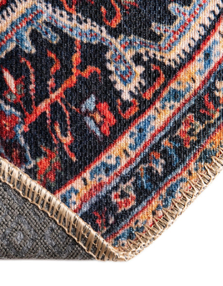 Washable Burgundy 4' 1 x 6' 1 Timeless Oval Area Rug Easy to Clean Stain Resistant & Durable Traditional Classic Vintage Design Carpet for Sale at Rug Engine