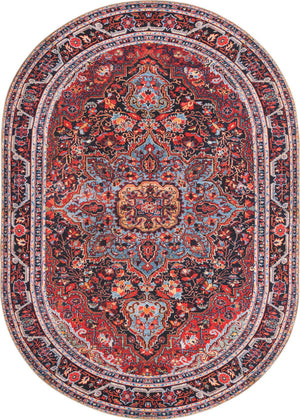 Burgundy 8' x 10' 6 Timeless Washable Oval Rug
