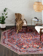 Burgundy 5' 1 x 5' 1 Timeless Washable Octagon Rug