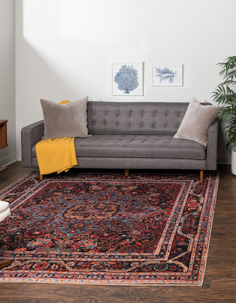 Burgundy 8' x 8' Timeless Washable Square Rug