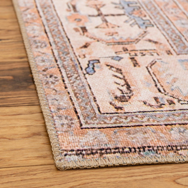 Blue 8' 4 x 12' Timeless Washable Rectangle Rug