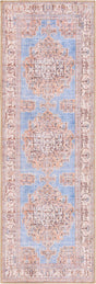 Blue 2' x 6' Timeless Washable Runner Rug