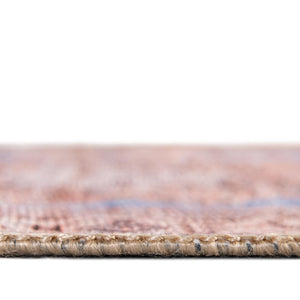 Blue 4' x 4' Timeless Washable Round Rug