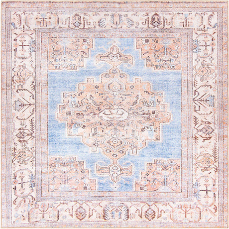 Blue 8' x 8' Timeless Washable Square Rug