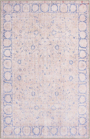 Washable Beige 3' 6 x 5' 6 Timeless Rectangle Area Rug Easy to Clean Stain Resistant & Durable Traditional Classic Vintage Design Carpet for Sale at Rug Engine
