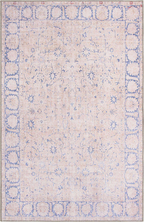 Washable Beige 3' 6 x 5' 6 Timeless Rectangle Area Rug Easy to Clean Stain Resistant & Durable Traditional Classic Vintage Design Carpet for Sale at Rug Engine