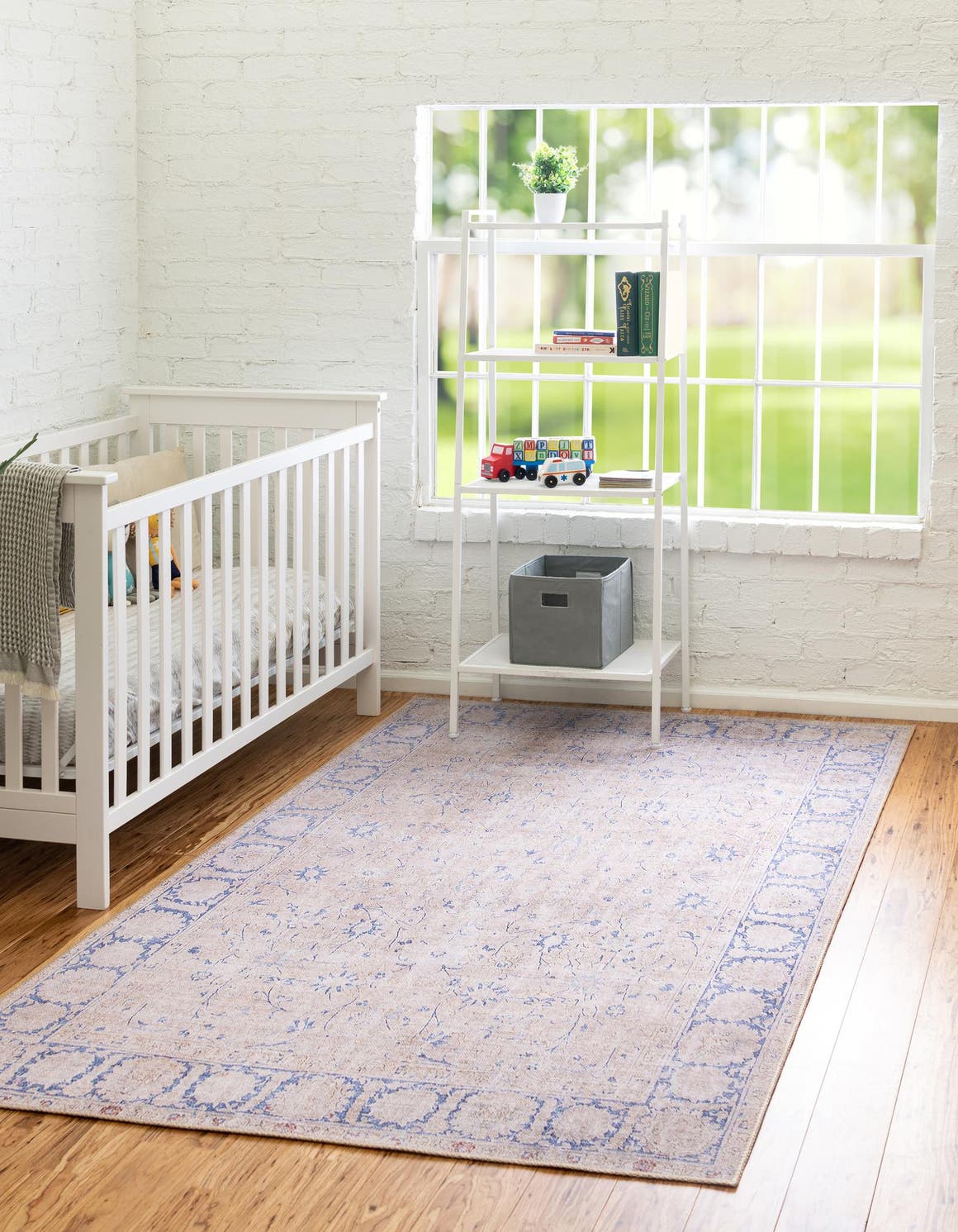 Washable Beige 3' 6 x 5' 6 Timeless Rectangle Area Rug Easy to Clean Stain Resistant & Durable Traditional Classic Vintage Design Carpet for Sale at Rug Engine