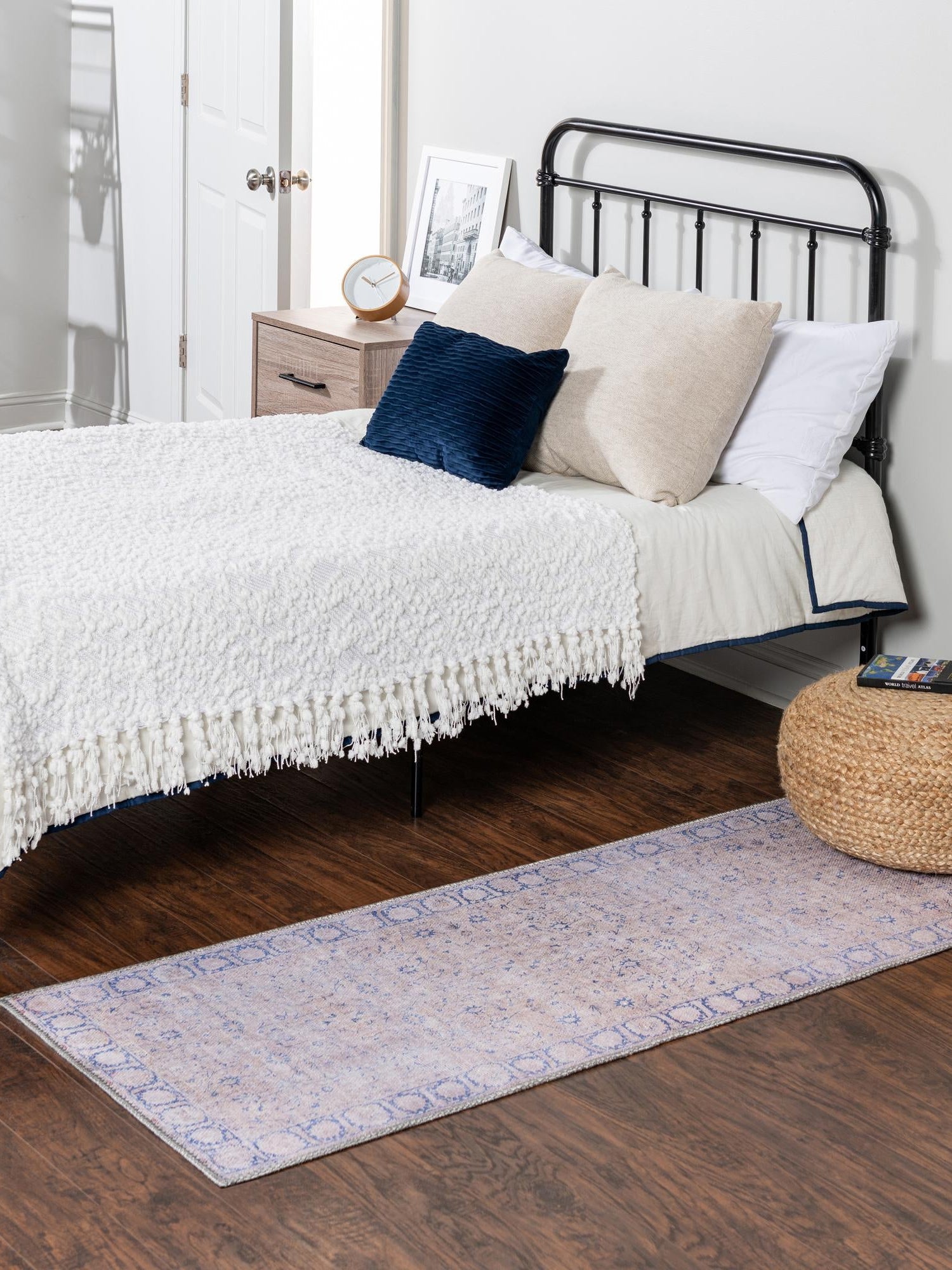 Washable Beige 2' x 6' Timeless Runner Area Rug Easy to Clean Stain Resistant & Durable Traditional Classic Vintage Design Carpet for Sale at Rug Engine