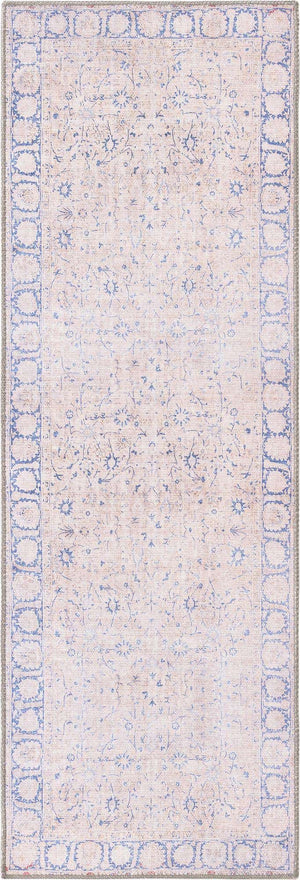 Beige 2' x 6' Timeless Washable Runner Rug