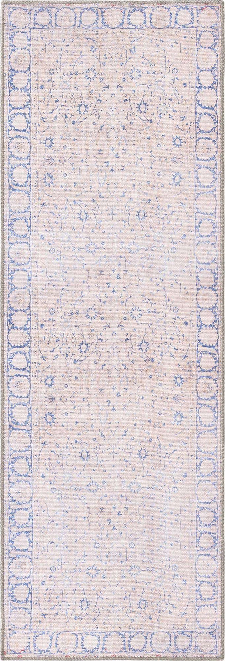 Beige 2' x 6' Timeless Washable Runner Rug