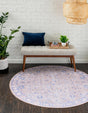 Beige 4' x 4' Timeless Washable Round Rug