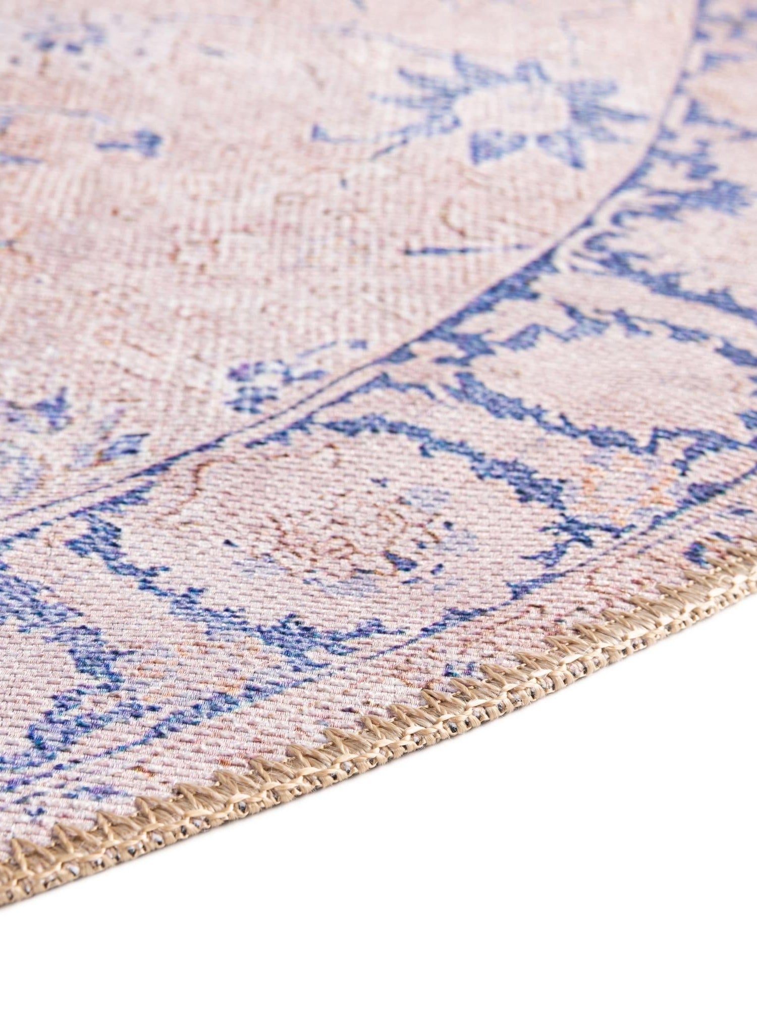 Washable Beige 3' 6 x 3' 6 Timeless Round Area Rug Easy to Clean Stain Resistant & Durable Traditional Classic Vintage Design Carpet for Sale at Rug Engine