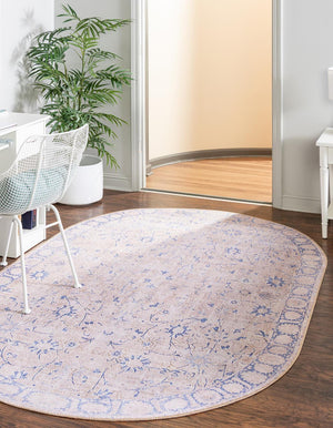 Washable Beige 2' x 3' 1 Timeless Oval Area Rug Easy to Clean Stain Resistant & Durable Traditional Classic Vintage Design Carpet for Sale at Rug Engine