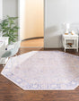 Washable Beige 7' 6 x 7' 6 Timeless Octagon Area Rug Easy to Clean Stain Resistant & Durable Traditional Classic Vintage Design Carpet for Sale at Rug Engine