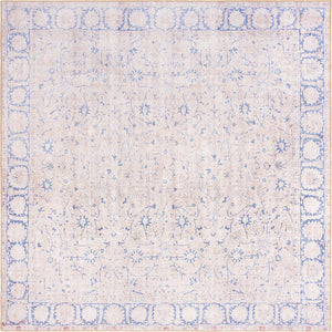 Beige 8' x 8' Timeless Washable Square Rug