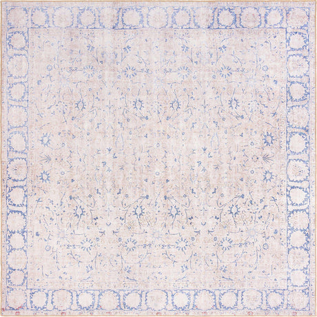 Beige 8' x 8' Timeless Washable Square Rug