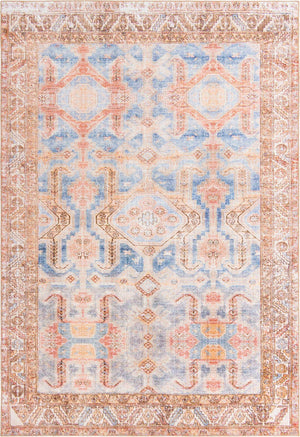 Blue 8' 4 x 12' Timeless Washable Rectangle Rug