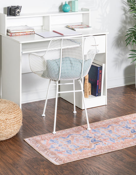 Washable Blue 2' 6 x 12' Timeless Runner Area Rug Easy to Clean Stain Resistant & Durable Traditional Classic Vintage Design Carpet for Sale at Rug Engine