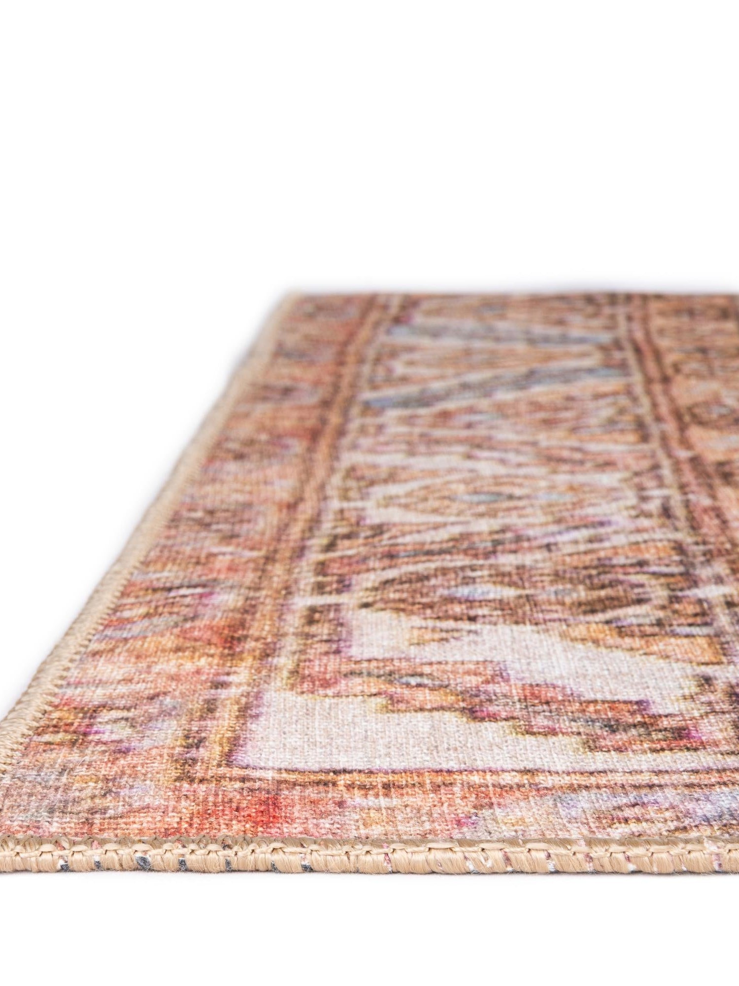 Washable Blue 2' x 6' Timeless Runner Area Rug Easy to Clean Stain Resistant & Durable Traditional Classic Vintage Design Carpet for Sale at Rug Engine