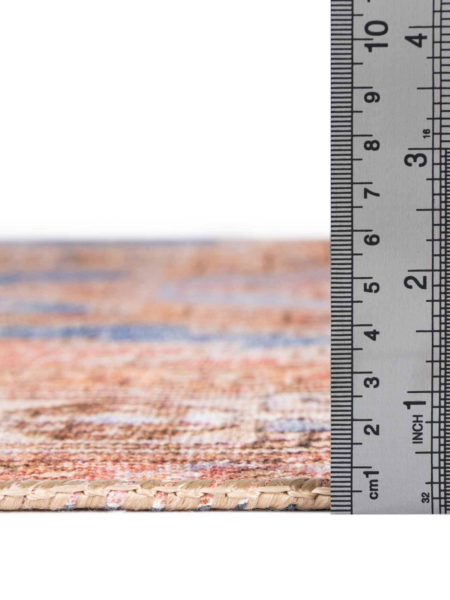 Washable Blue 5' x 5' Timeless Round Area Rug Easy to Clean Stain Resistant & Durable