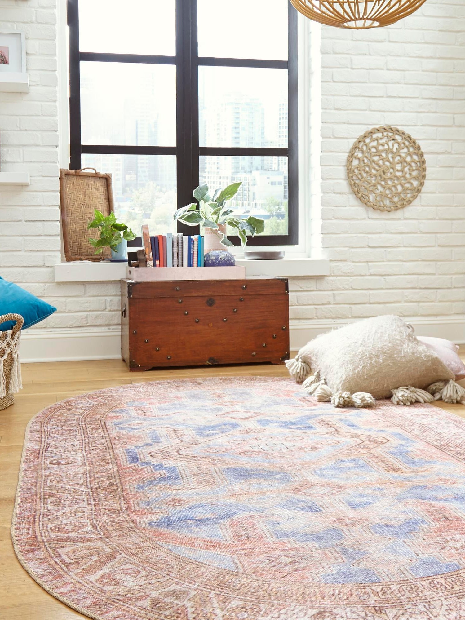 Washable Blue 2' x 3' 1 Timeless Oval Area Rug Easy to Clean Stain Resistant & Durable Traditional Classic Vintage Design Carpet for Sale at Rug Engine