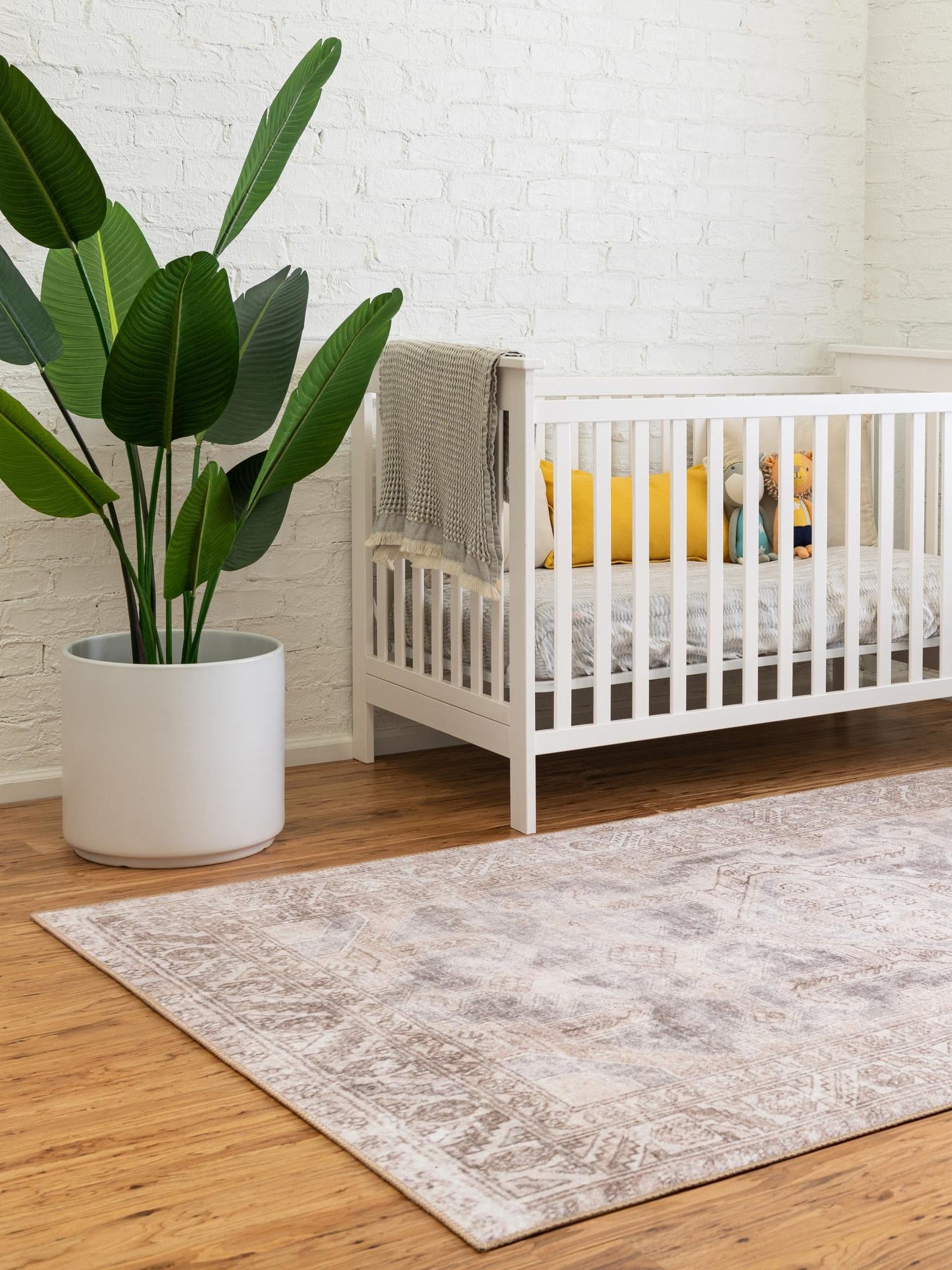 Washable Gray 3' 6 x 5' 6 Timeless Rectangle Area Rug Easy to Clean Stain Resistant & Durable Traditional Classic Vintage Design Carpet for Sale at Rug Engine