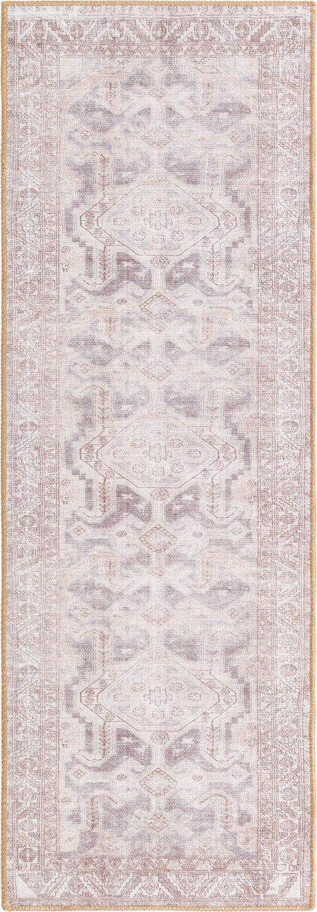 Gray 2' x 6' Timeless Washable Runner Rug
