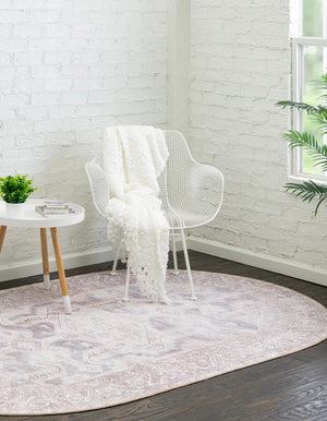 Gray 5' x 8' Timeless Washable Oval Rug