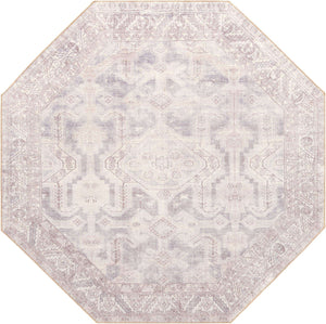 Gray 8' x 8' Timeless Washable Octagon Rug