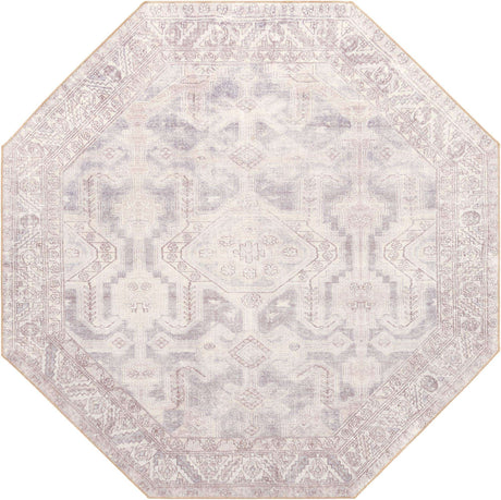 Gray 8' x 8' Timeless Washable Octagon Rug
