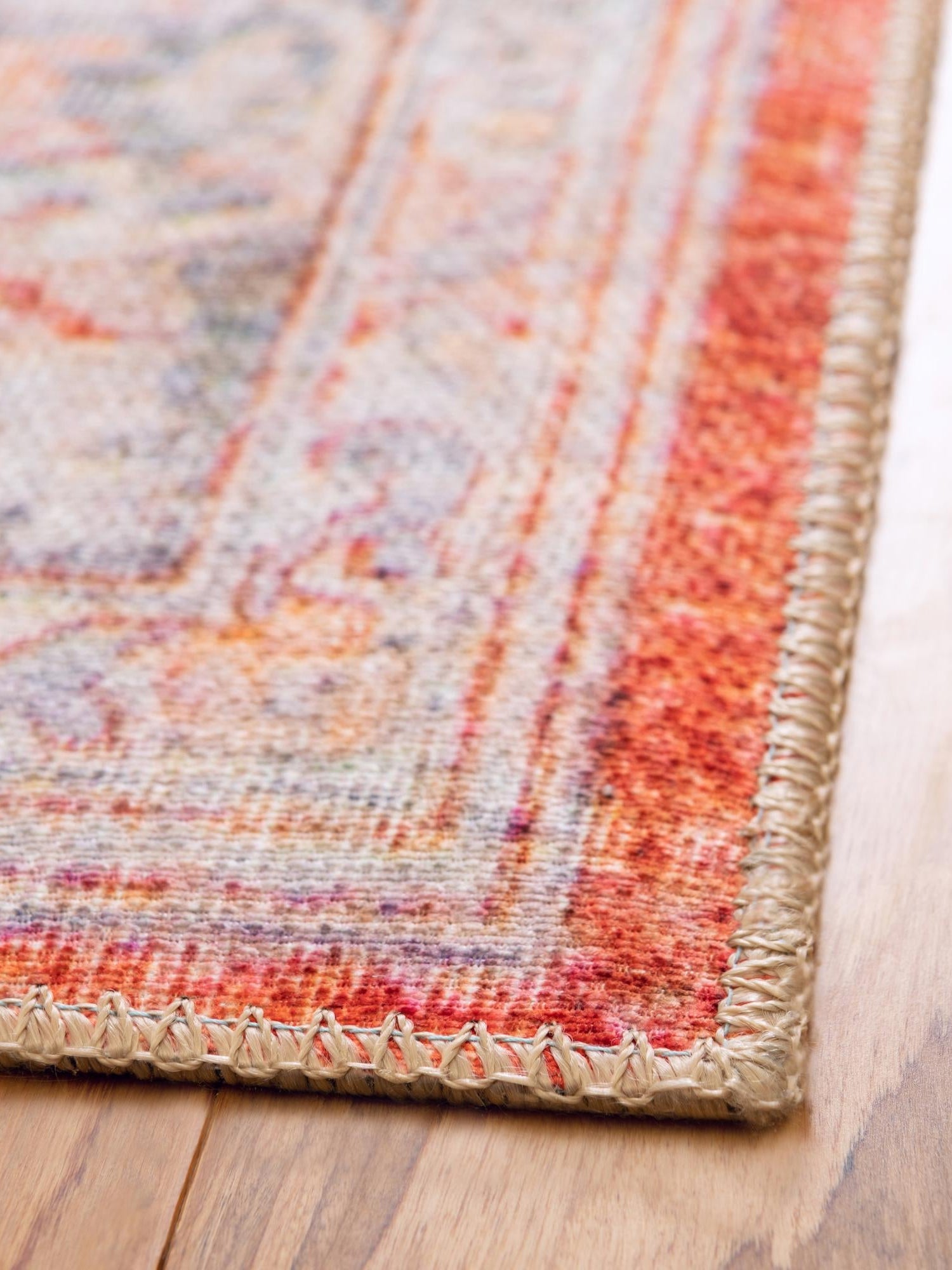Washable Rust Red 8' 4 x 12' Timeless Rectangle Area Rug Easy to Clean Stain Resistant & Durable Traditional Classic Vintage Design Carpet for Sale at Rug Engine