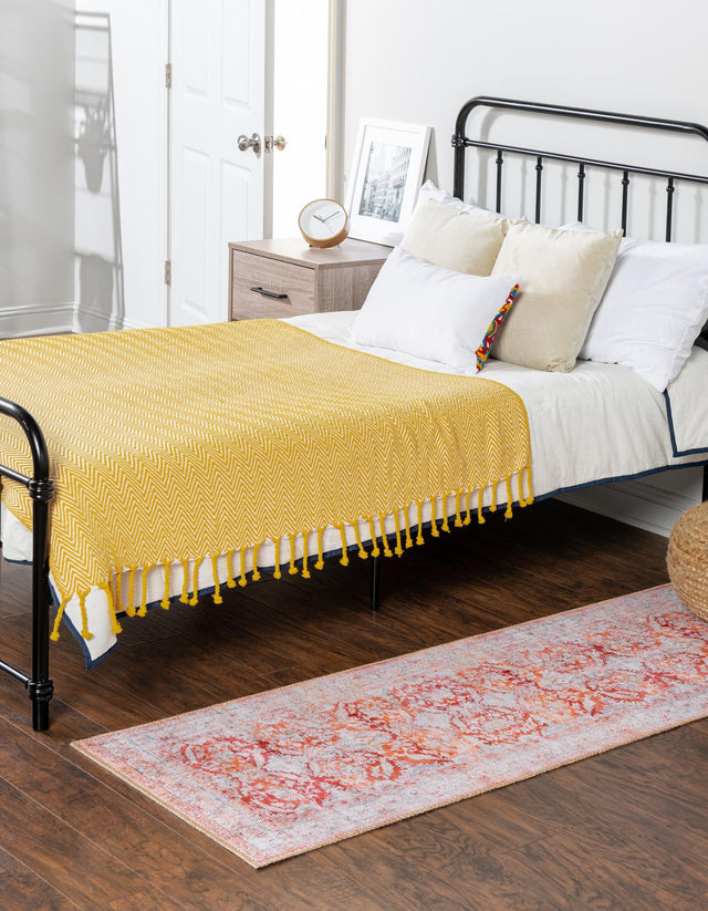 Rust Red 2' 6 x 12' Timeless Washable Runner Rug