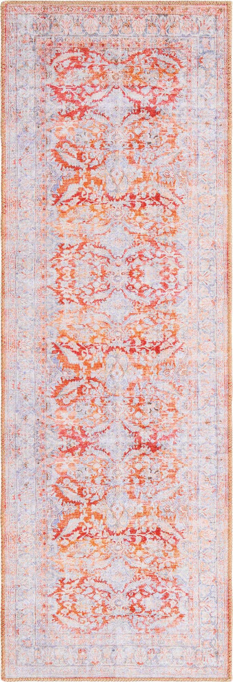 Rust Red 2' x 6' Timeless Washable Runner Rug