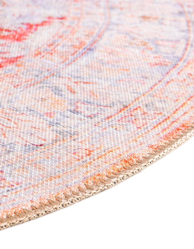 Rust Red 4' x 4' Timeless Washable Round Rug