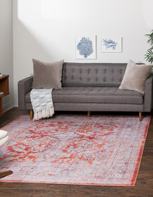 Rust Red 8' x 8' Timeless Washable Square Rug