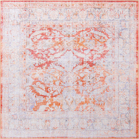 Rust Red 8' x 8' Timeless Washable Square Rug