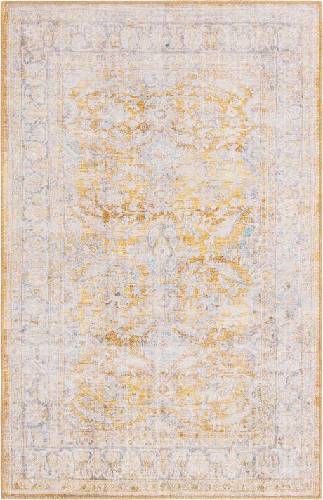 Yellow 4' x 6' Timeless Washable Rectangle Rug