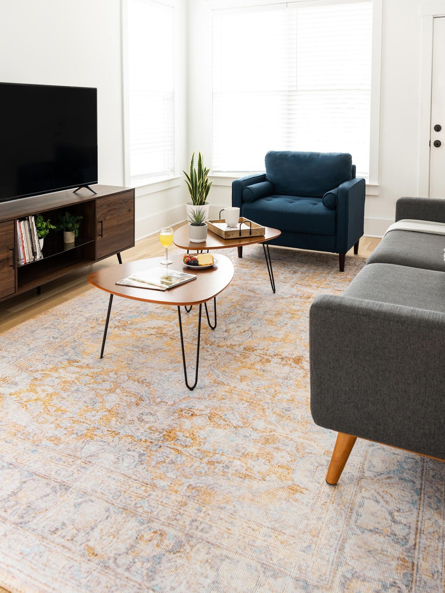 Washable Yellow 8' 4 x 12' Timeless Rectangle Area Rug Easy to Clean Stain Resistant & Durable Traditional Classic Vintage Design Carpet for Sale at Rug Engine