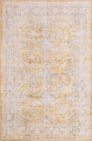 Yellow 5' x 8' Timeless Washable Rectangle Rug