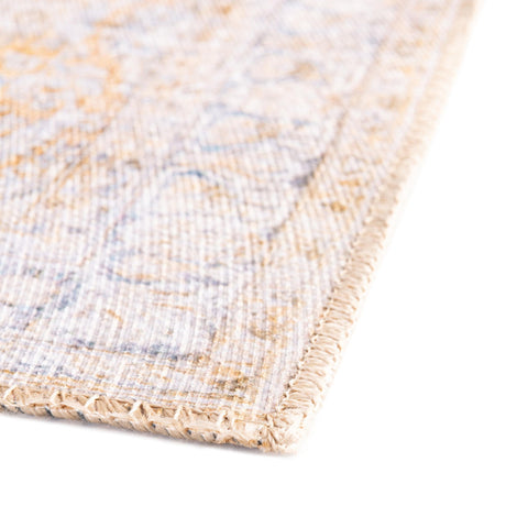 Washable Yellow 2' 6 x 12' Timeless Runner Area Rug Easy to Clean Stain Resistant & Durable Traditional Classic Vintage Design Carpet for Sale at Rug Engine