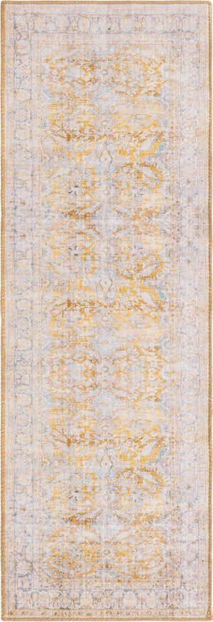 Yellow 2' x 6' Timeless Washable Runner Rug