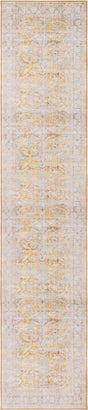 Washable Yellow 2' 6 x 12' Timeless Runner Area Rug Easy to Clean Stain Resistant & Durable Traditional Classic Vintage Design Carpet for Sale at Rug Engine