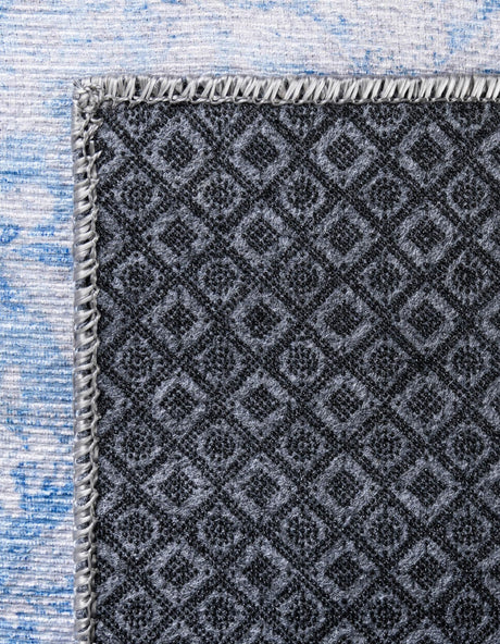 Washable Blue 7' 6 x 10' 6 Timeless Rectangle Area Rug Easy to Clean Stain Resistant & Durable Traditional Classic Vintage Design Carpet for Sale at Rug Engine