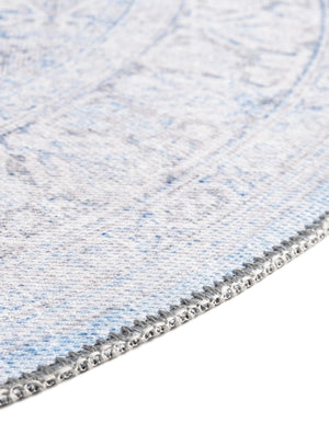 Blue 5' x 8' Timeless Washable Oval Rug