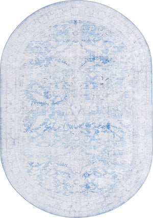 Blue 8' x 10' 6 Timeless Washable Oval Rug