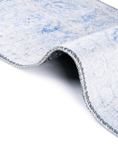 Washable Blue 7' 6 x 7' 6 Timeless Octagon Area Rug Easy to Clean Stain Resistant & Durable Traditional Classic Vintage Design Carpet for Sale at Rug Engine