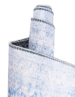 Blue 8' x 8' Timeless Washable Octagon Rug