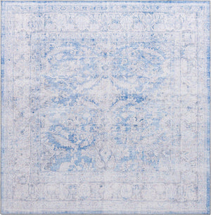 Blue 8' x 8' Timeless Washable Square Rug