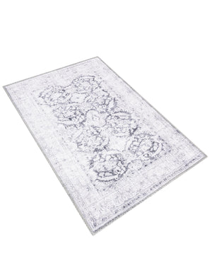 Washable Charcoal 2' x 3' Timeless Rectangle Area Rug Easy to Clean Stain Resistant & Durable Traditional Classic Vintage Design Carpet for Sale at Rug Engine