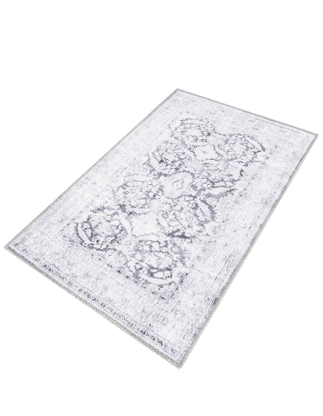 Washable Charcoal 2' x 3' Timeless Rectangle Area Rug Easy to Clean Stain Resistant & Durable Traditional Classic Vintage Design Carpet for Sale at Rug Engine